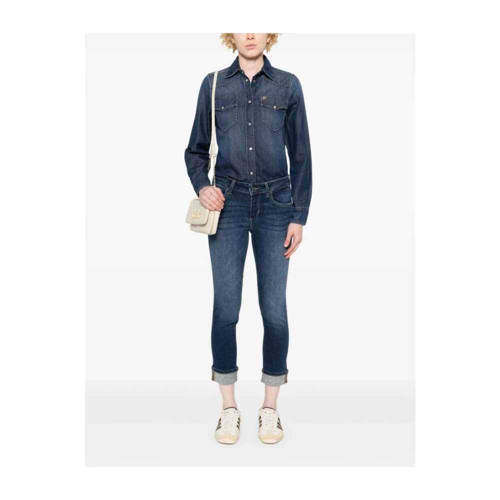 Liu Jo Blauwe Jeans Stijlvolle Manchet Blue Dames