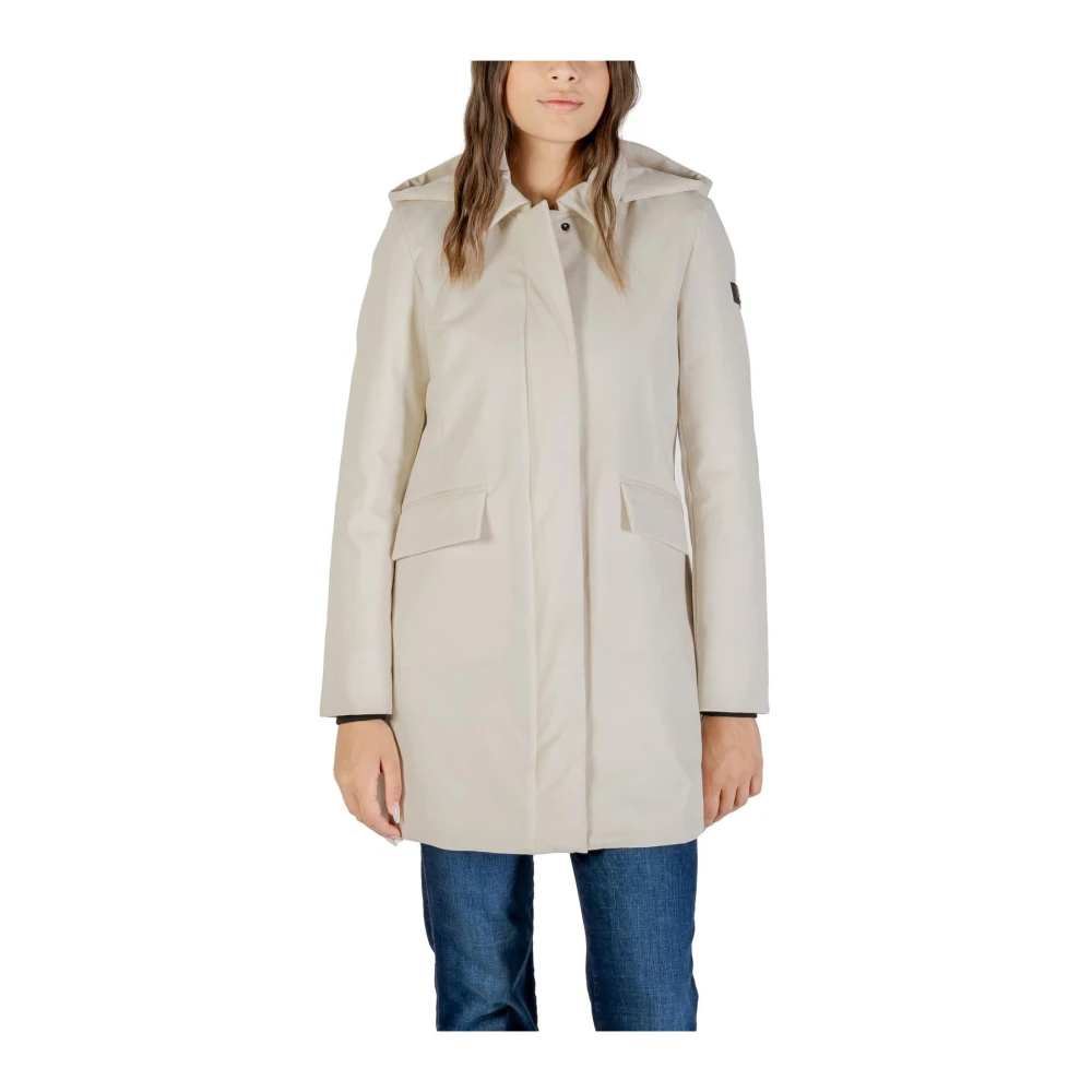 Peuterey Women's White Parkas, M, Hooded Blazer With Front Pockets