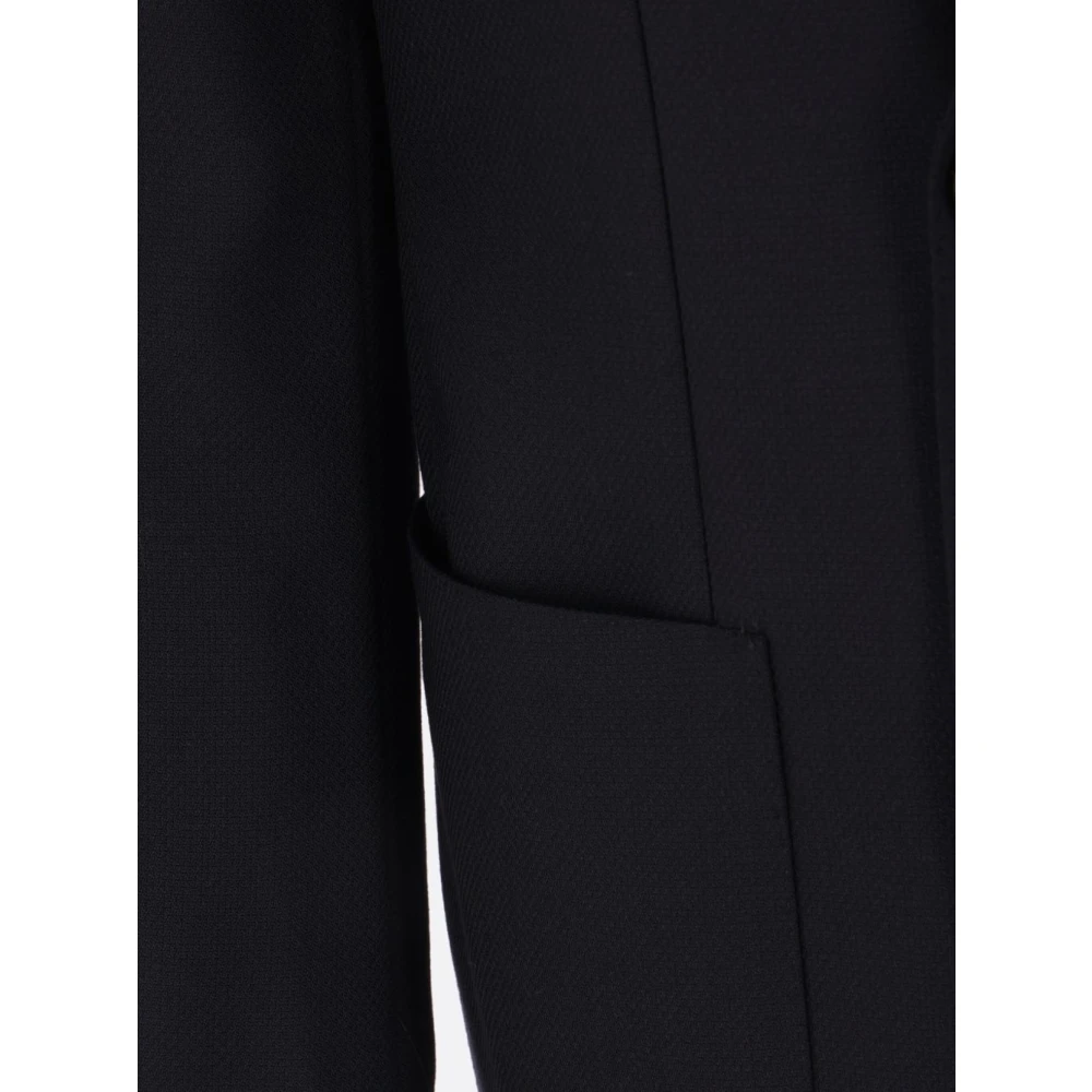 Lardini Blauwe dubbelrijige wollen jas Blue Heren
