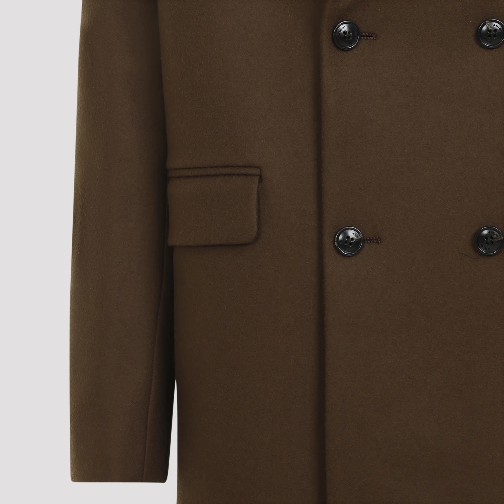 Amiri Donkerbruine wollen dubbele overcoat Brown Heren