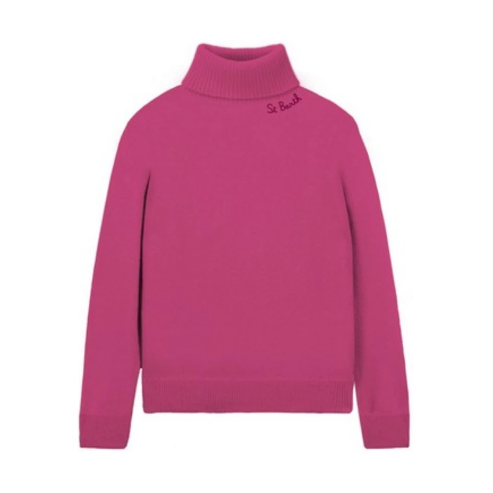 MC2 Saint Barth Coltrui Gebreide Trui met Geborduurd Logo Pink Dames