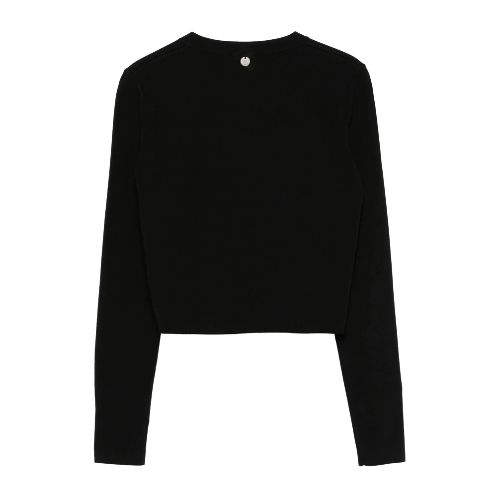 Liu Jo Zwarte cardigan met ronde hals en knoopsluiting Black Dames