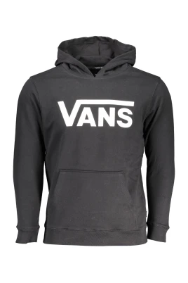 Barn Svart Hoodie med Tryck