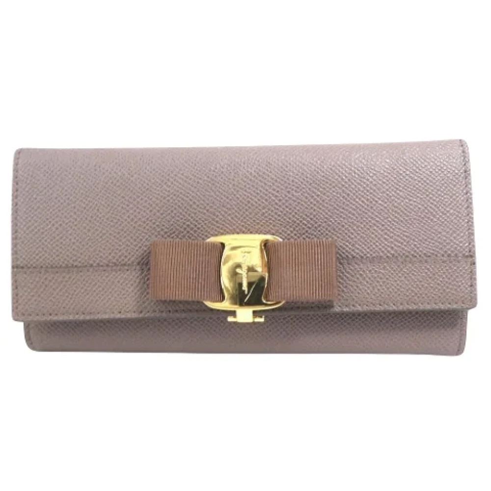 Salvatore Ferragamo Pre-owned Leather wallets Brown Dames