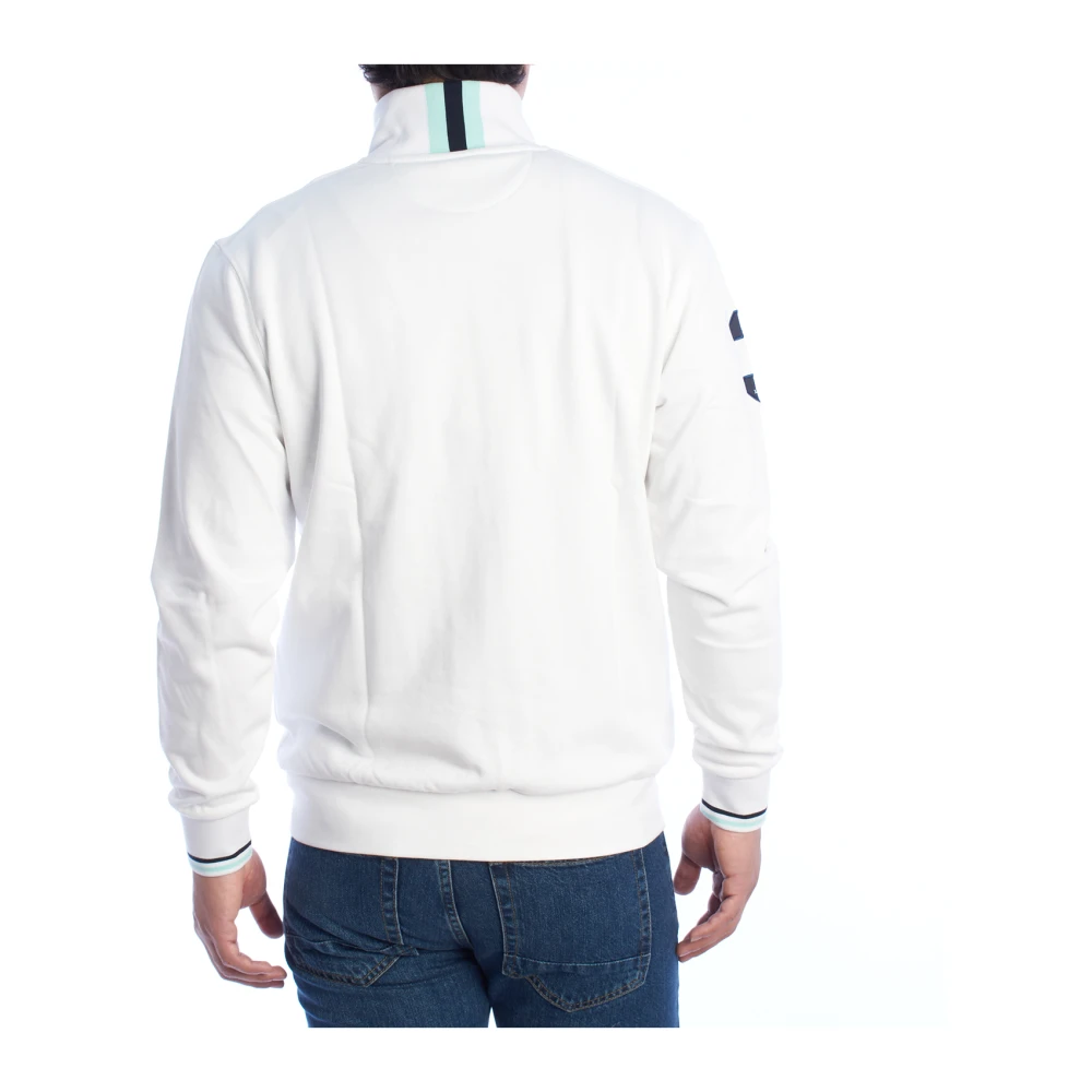 LA MARTINA Sweatshirt met rits en geborduurde details White Heren