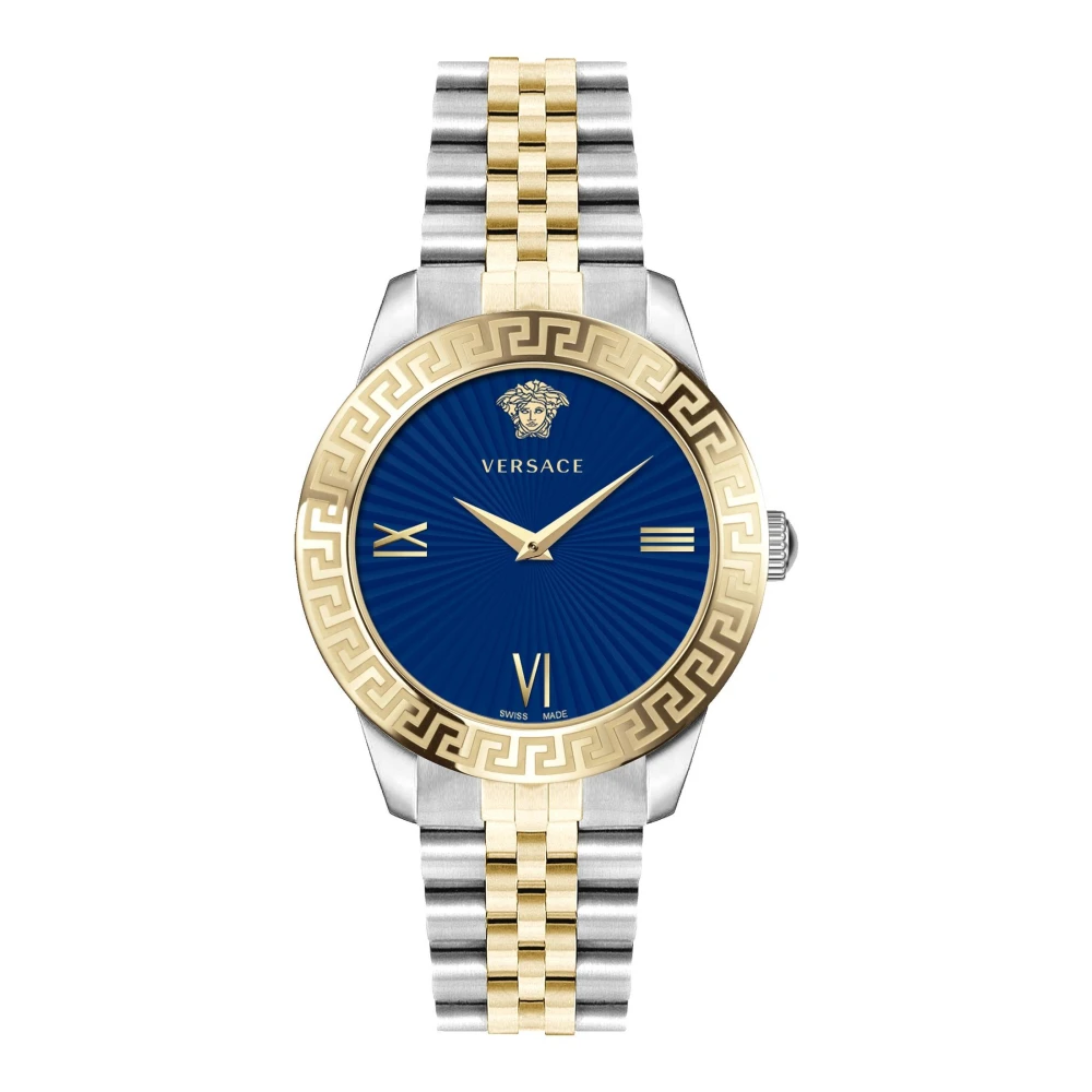 Versace VEVC00719 Greca Signature Lady blue silver gold Steel Women's Watch NEW - Image 3