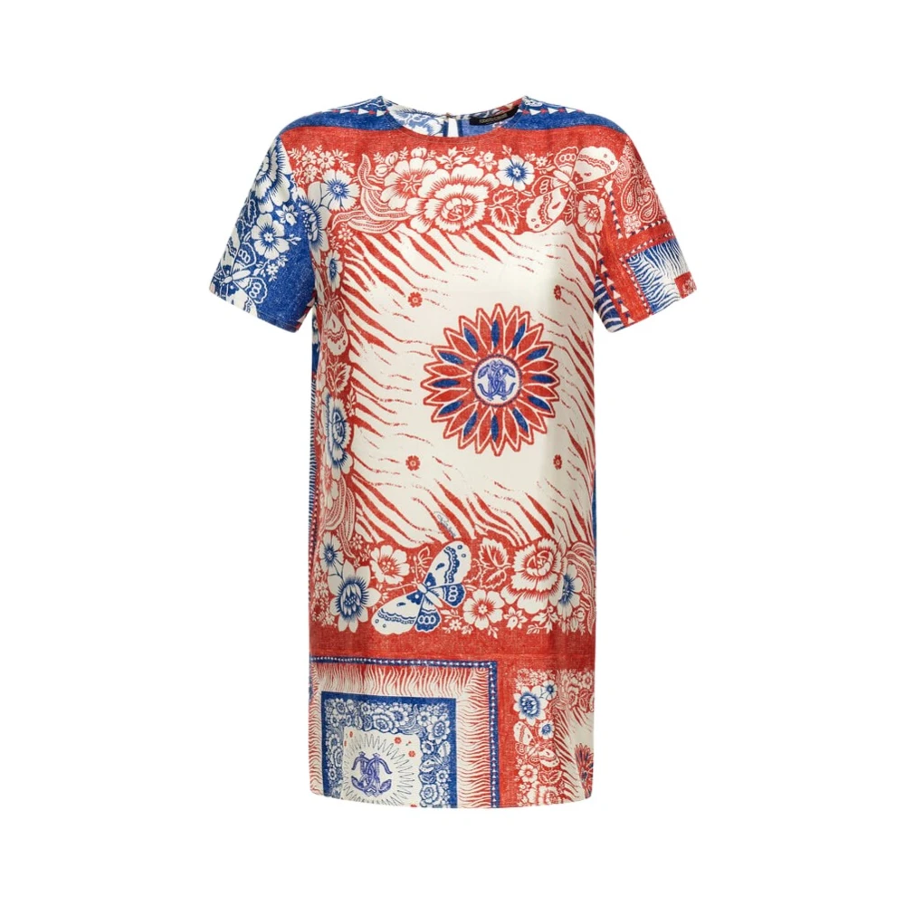 Roberto Cavalli Women's Blue Bandana Print Dress
