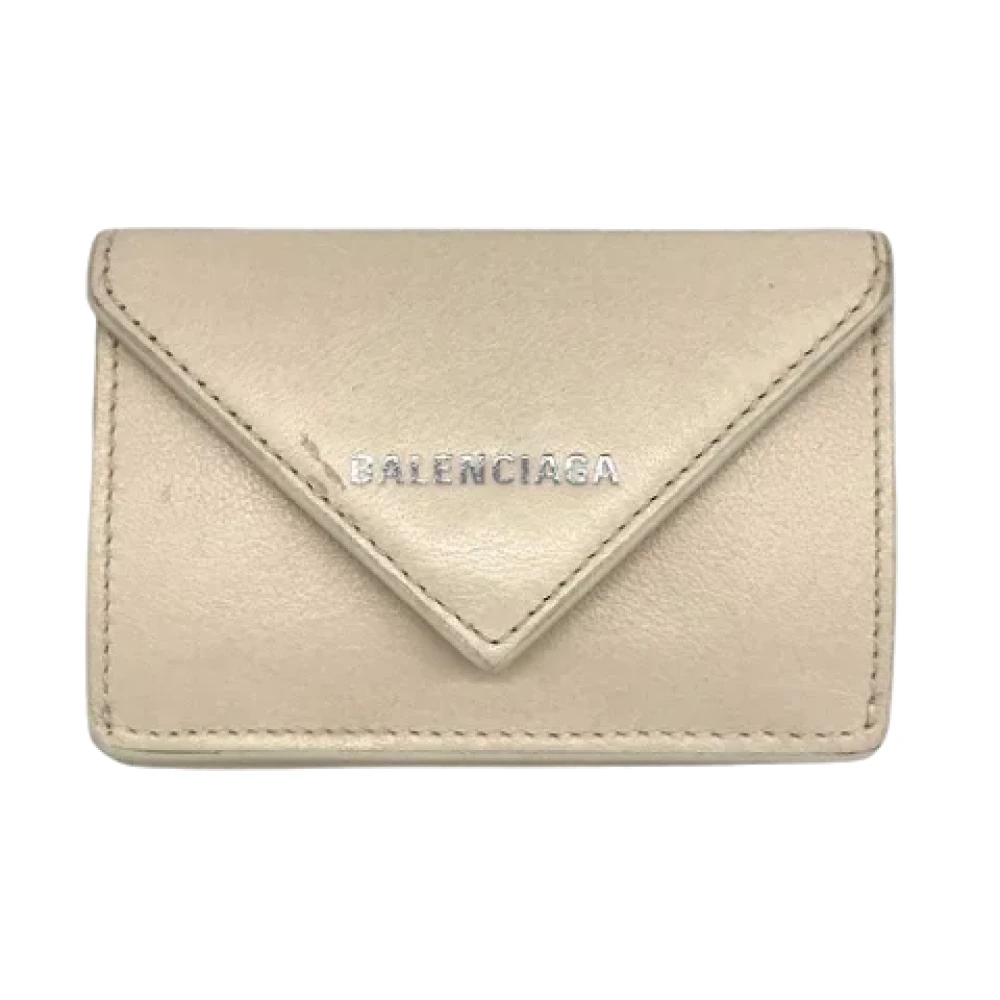 Balenciaga Vintage Pre-owned Leather wallets Beige Dames