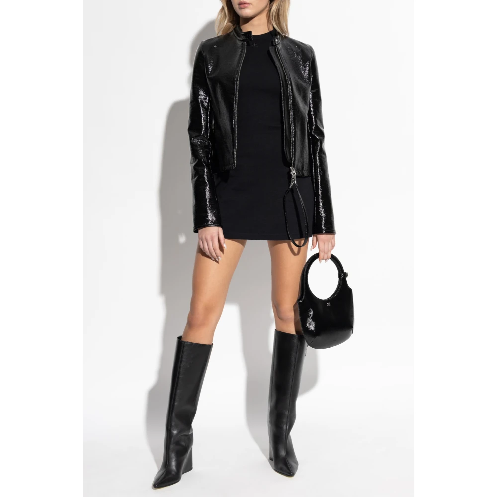 Courrèges Jurk met logo Black Dames
