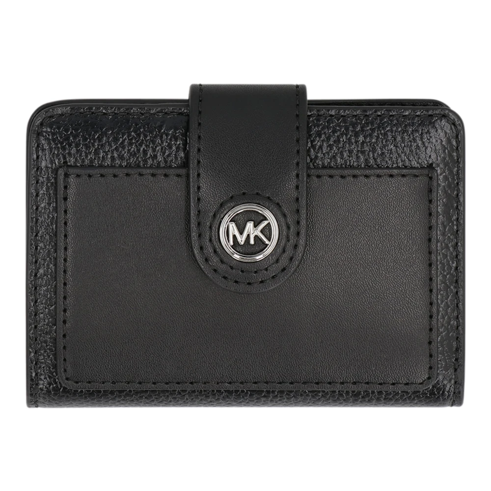 Michael Kors Klassieke Leren Portemonnee met Kaartsleuven Black Dames