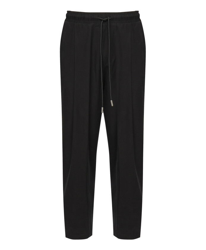 zwarte-elastische-taille-trekkoord-broek