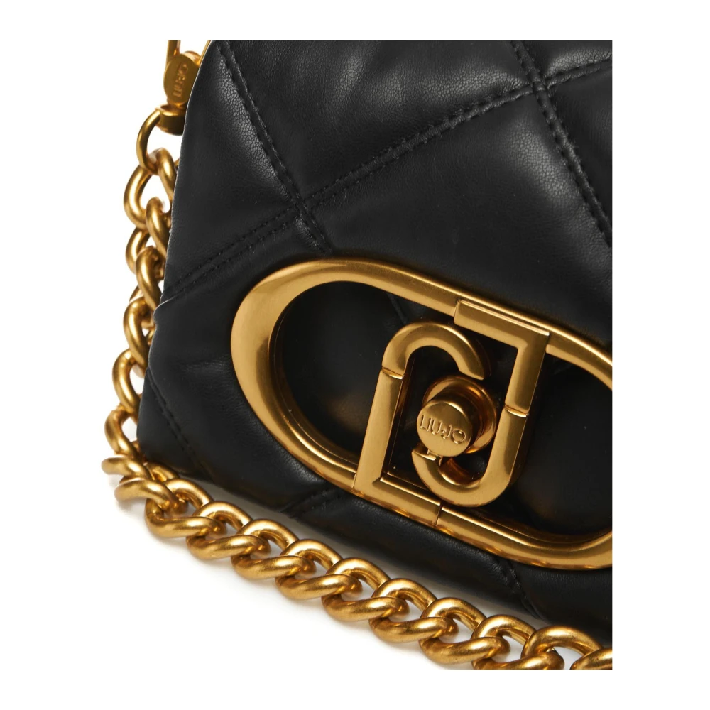Liu Jo Gewatteerde Mini Tas met Logo Details Black Dames