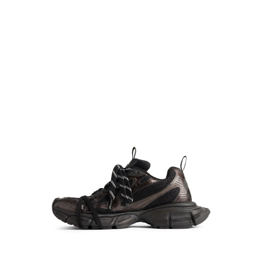 Balenciaga Zwarte Mesh Sneakers met Metallic Effect Black Dames