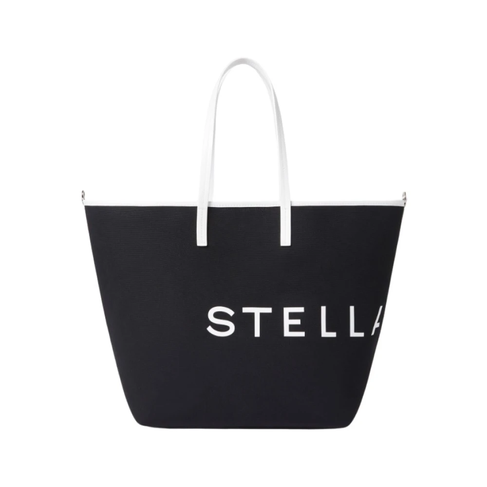 Stella Mccartney Bananatex Schoudertas Zwart Wit Black Dames