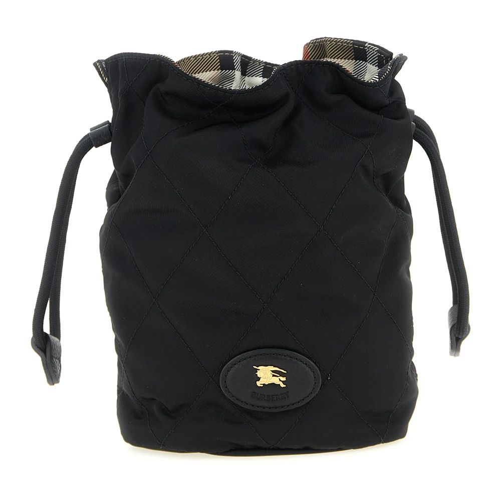 Burberry Women's Black Horseshoe Quilted Nylon Clutch - Bucket Bags - One Size - Bags