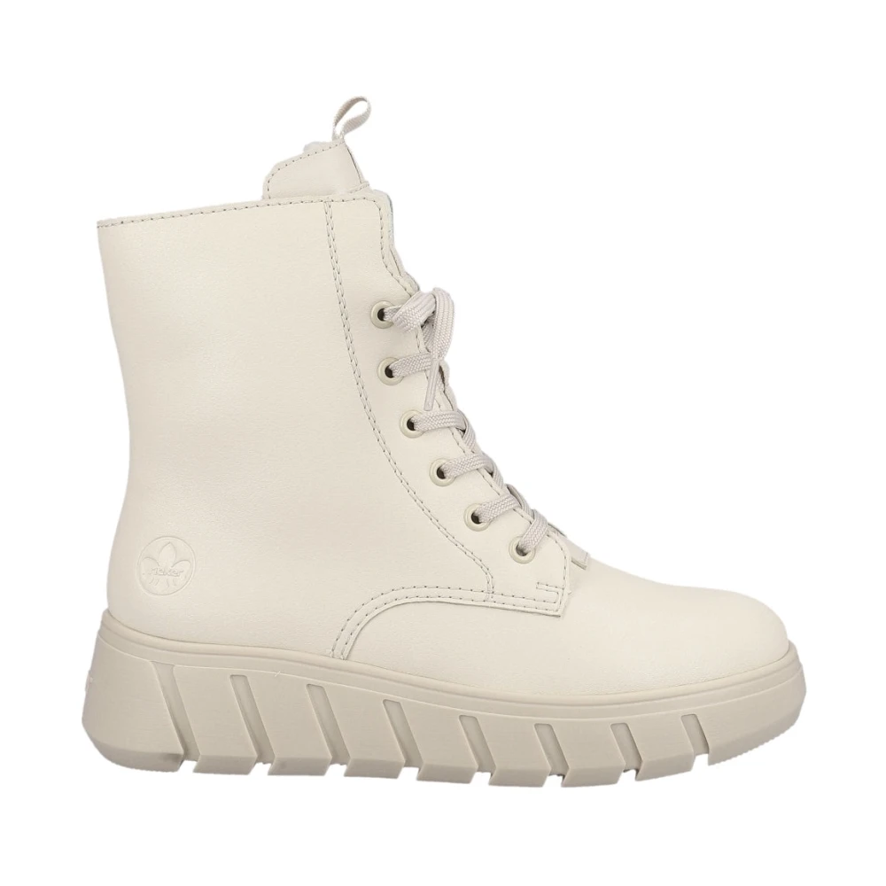 Rieker Women's Beige Lace-Up Boots, 6 Uk, Casual Ankle Boots