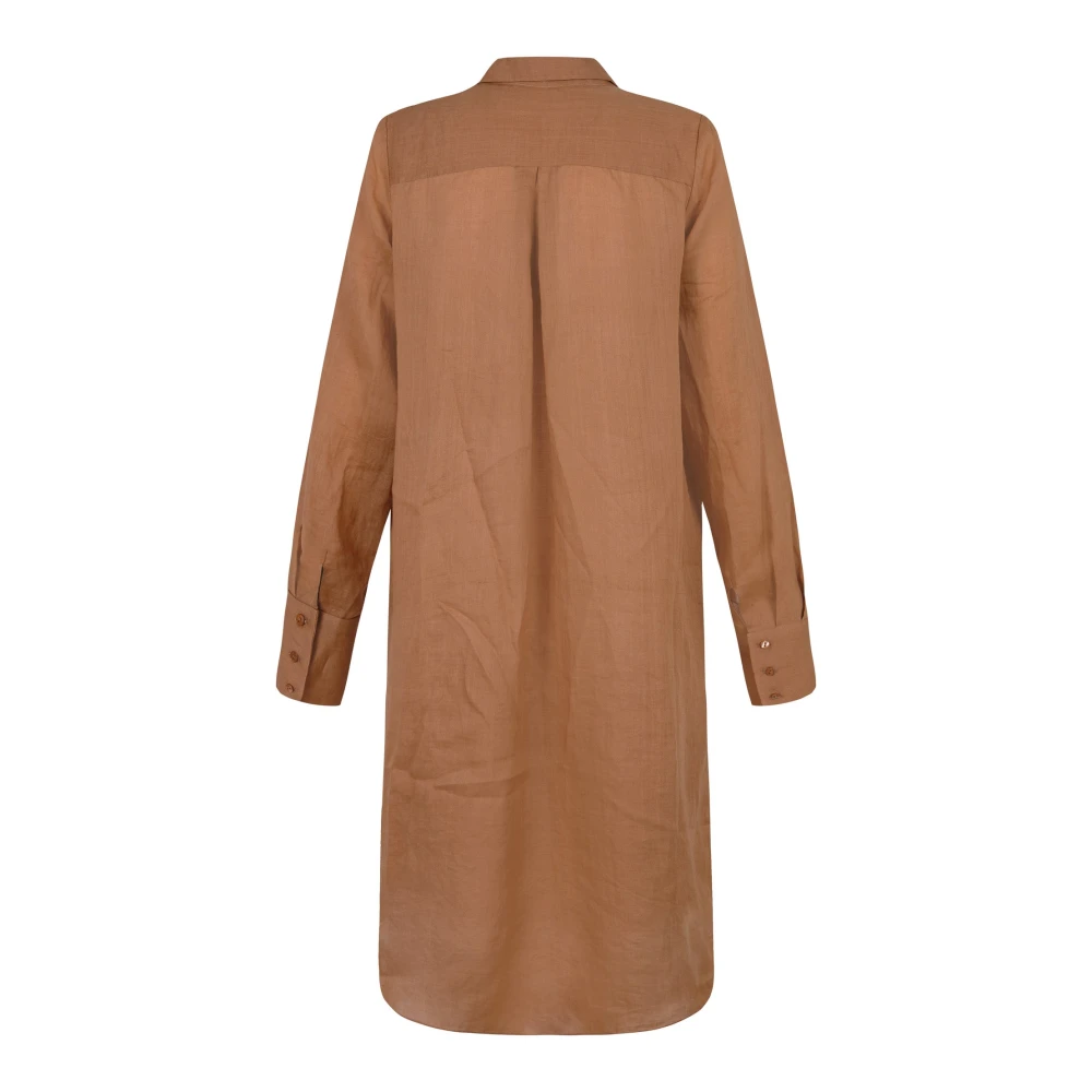 Cortana Oversized Ramie Terracotta Shirt Brown Dames