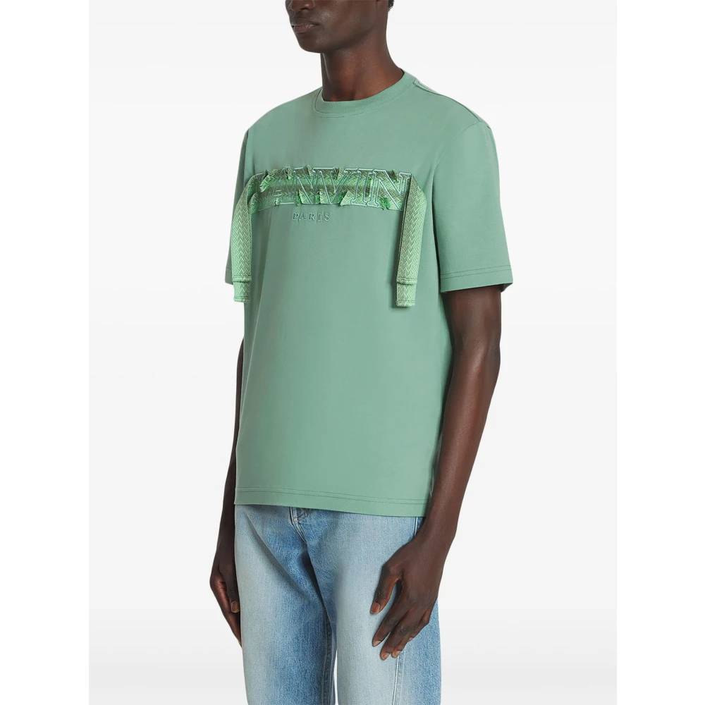 Lanvin Kant Curb T-Shirt in Groen Green Heren