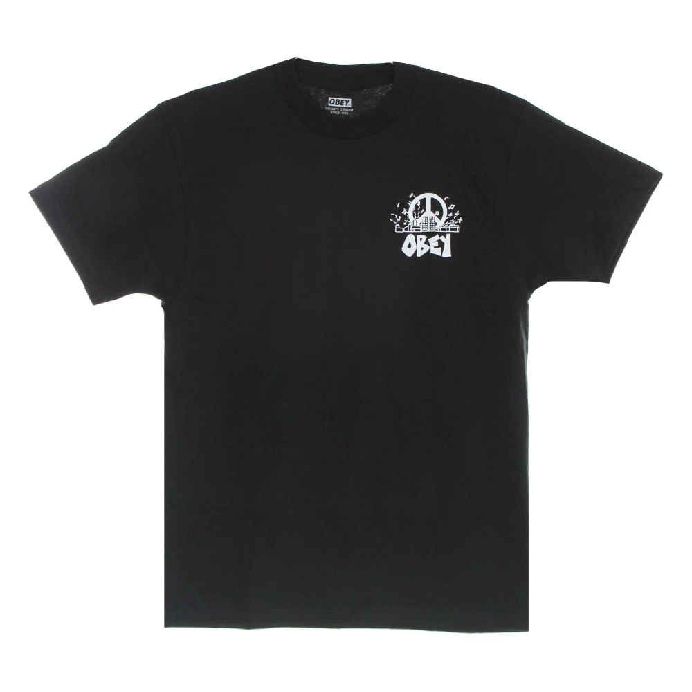 Obey Klassieke Zwarte Heren Tee met Print Black Heren