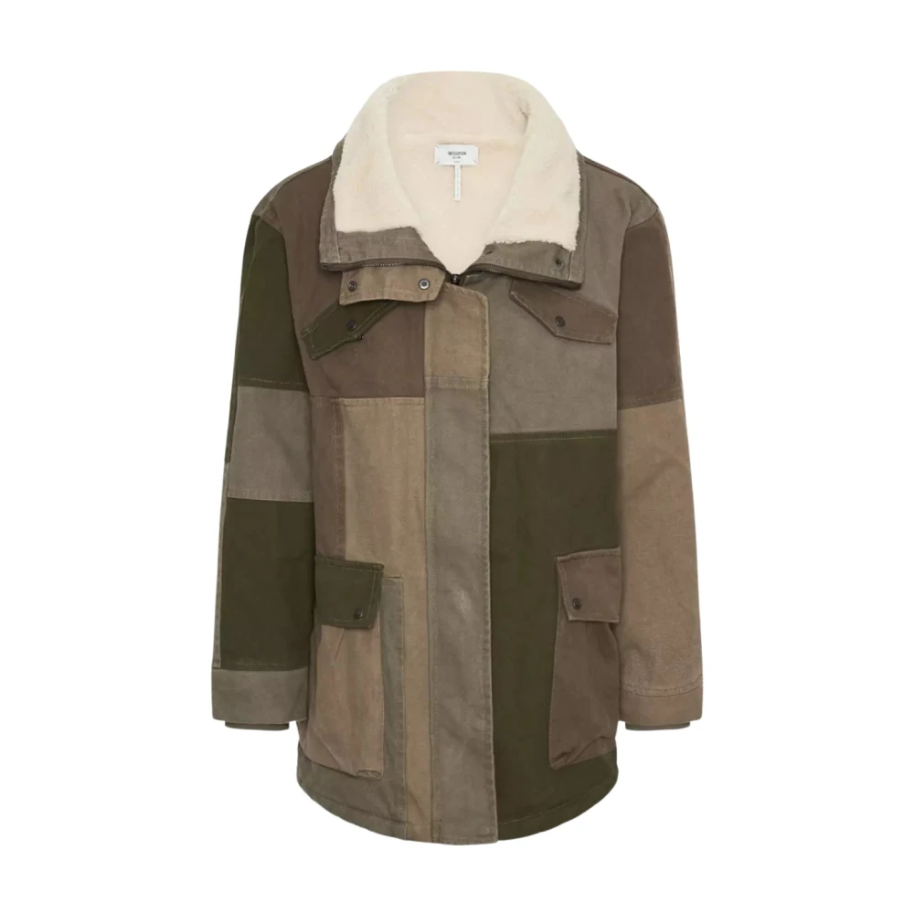 One Teaspoon Khaki Katoenen Jas Losse Pas Rits Brown Dames