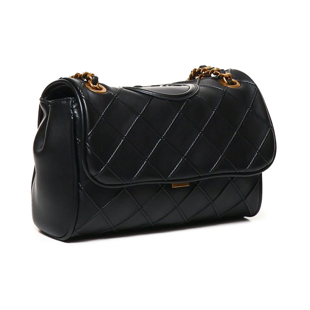 V73 Zwarte Flap Tas met Matelassé Motief Black Dames