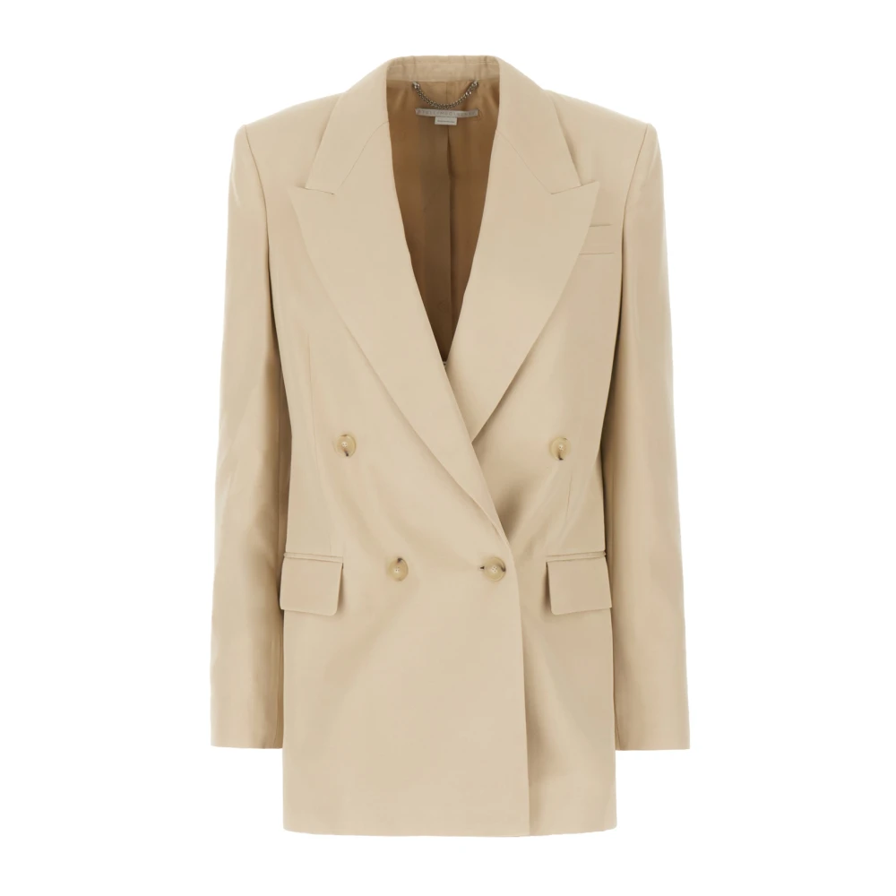 Stella Mccartney Women's Beige Double-Breasted Blazer - Blazers - S - Jackets
