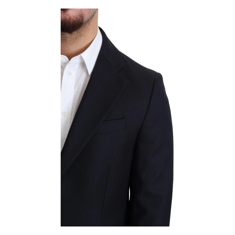 Dolce & Gabbana Elegante donkerblauwe wollen jas Blue Heren