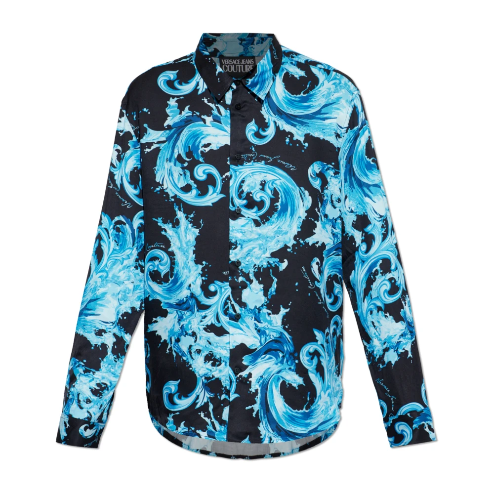 Versace Jeans Couture Men's Blue Barocco Pattern Shirt - Casual Shirts - S - Shirts