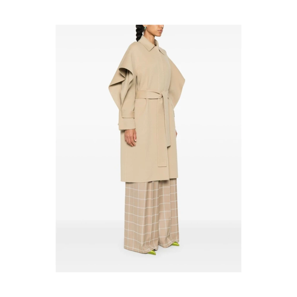 Del Core Kameelwollen jas met riem Beige Dames