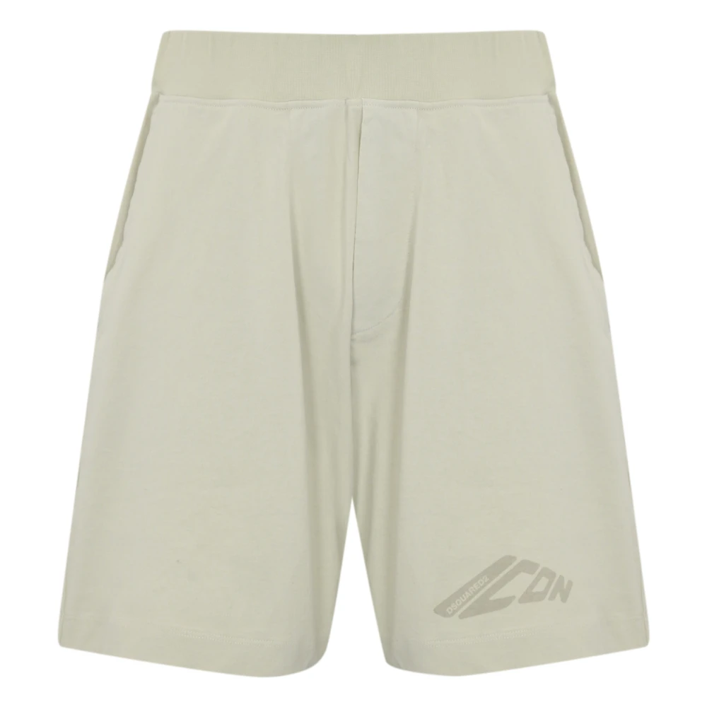Dsquared2 Beige Katoenen Jersey Heren Shorts Beige Heren