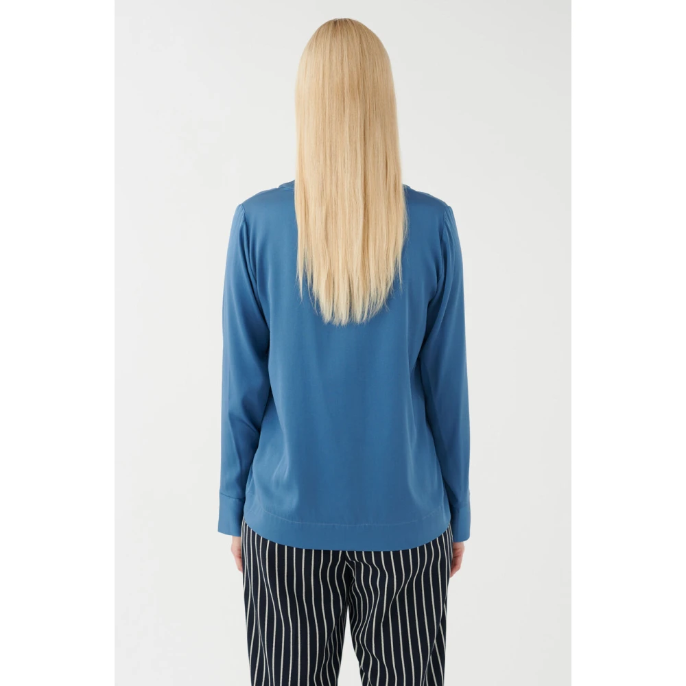 Dea Kudibal Stretch Silk Blouse Cornflower Blue Dames
