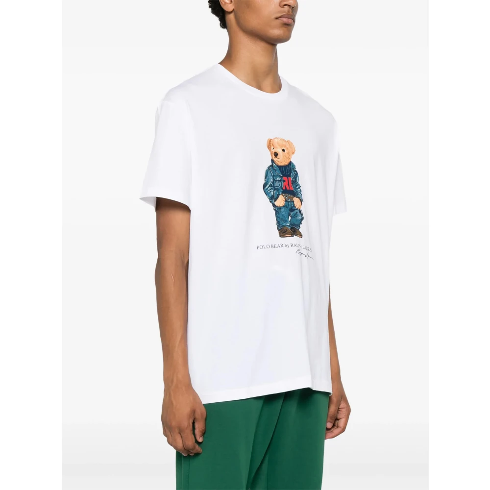 Polo Ralph Lauren Witte Denim Beer T-Shirt White Heren