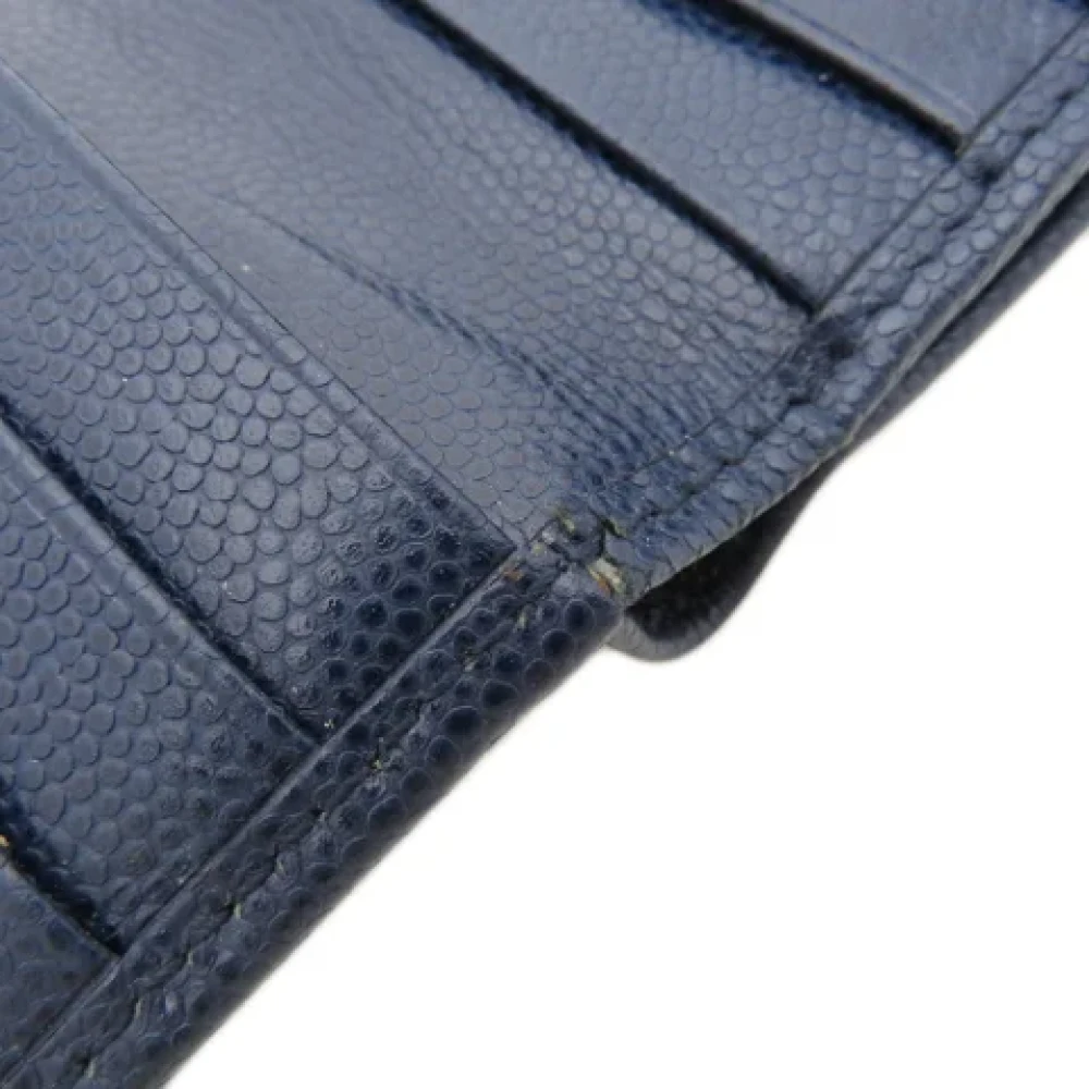 Dior Vintage Pre-owned Leather wallets Blue Dames