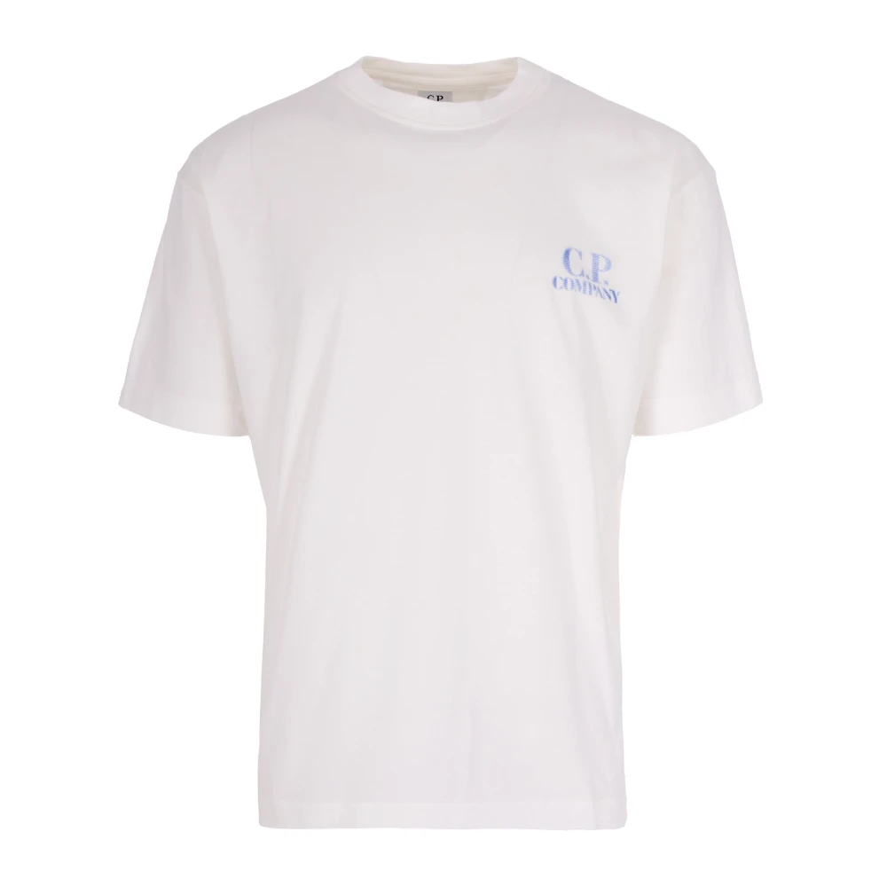 C.p. Company Men's White 30/1 Jersey Comfort Logo T-Shirt