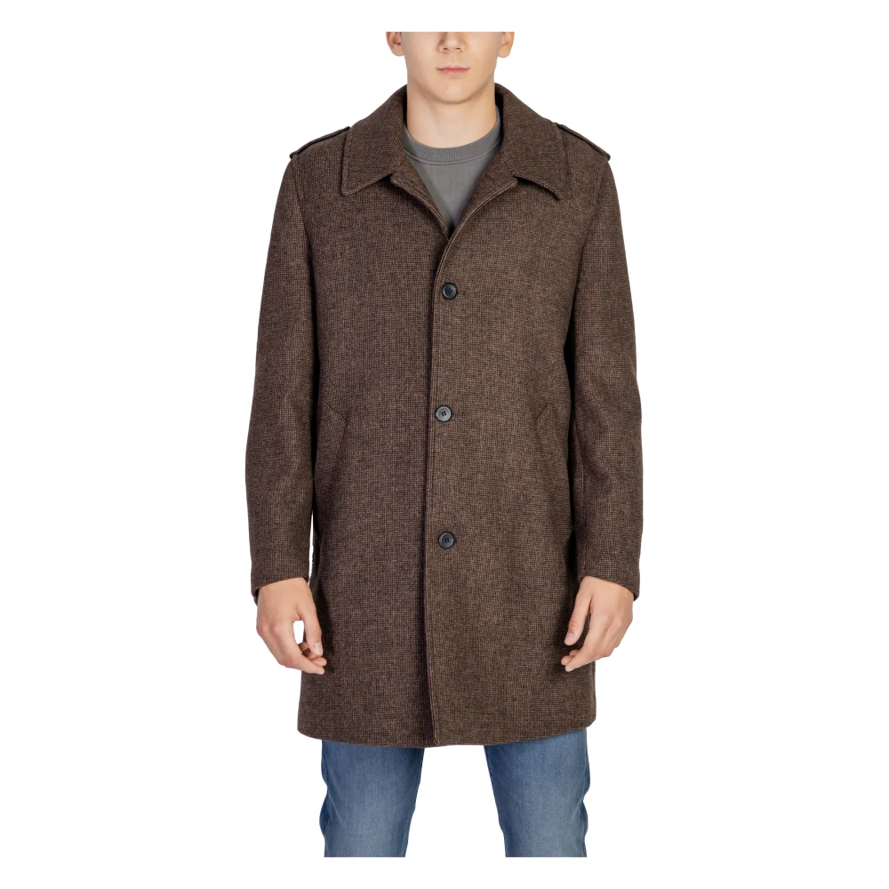 Antony Morato Bruine wollen jas met knopen Brown Heren