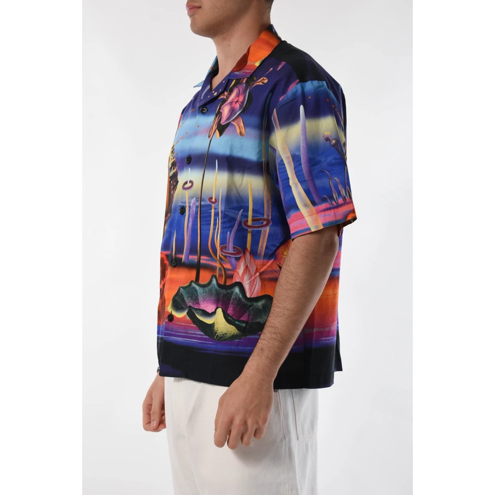 Edwin Katoenen Patroonoverhemd Voorknoop Multicolor Heren