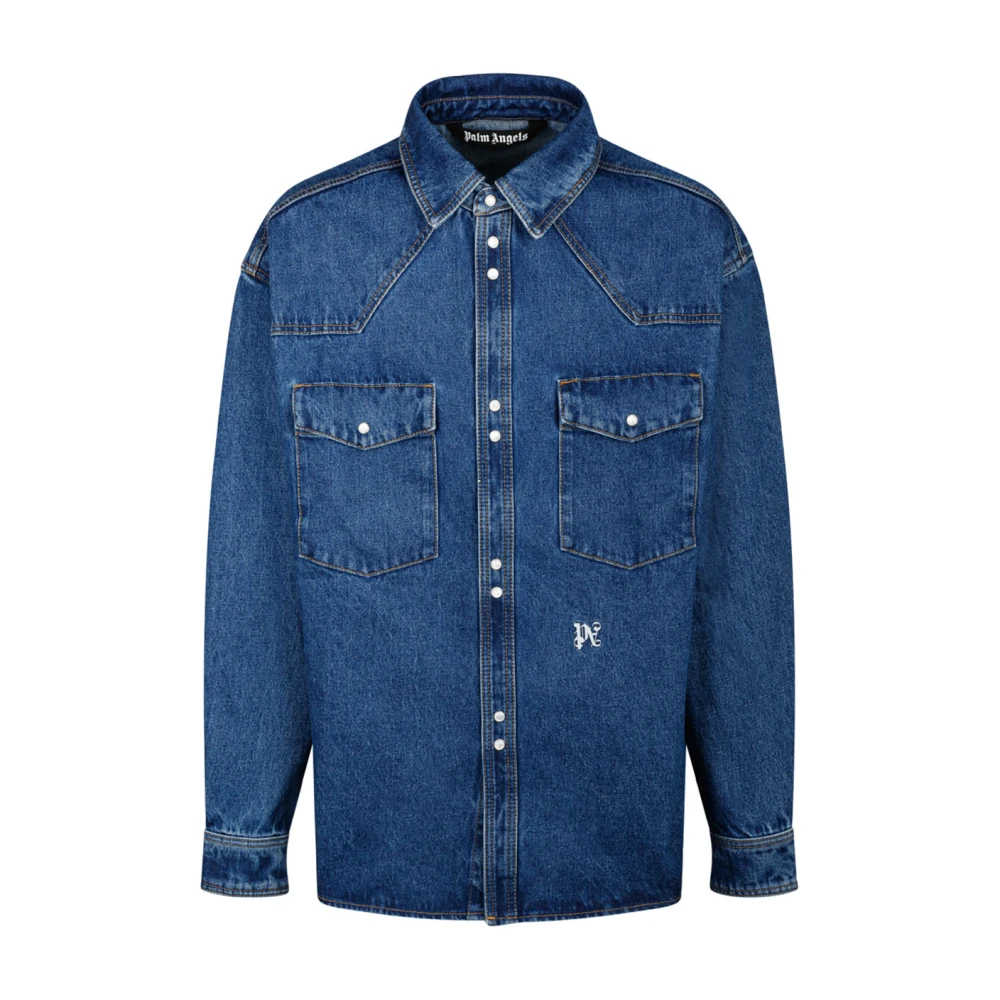 Palm Angels Uomo Blu Magliette, M, New,