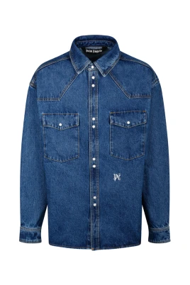 Blå Denimjacka med Kontrastknappar