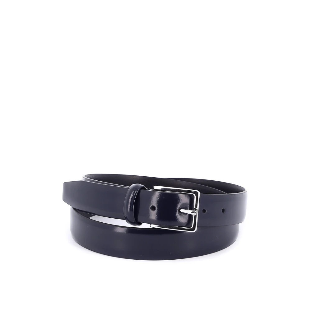Anderson's Blauwe Geborsteld Leren Riem met Metalen Gesp Blue Heren