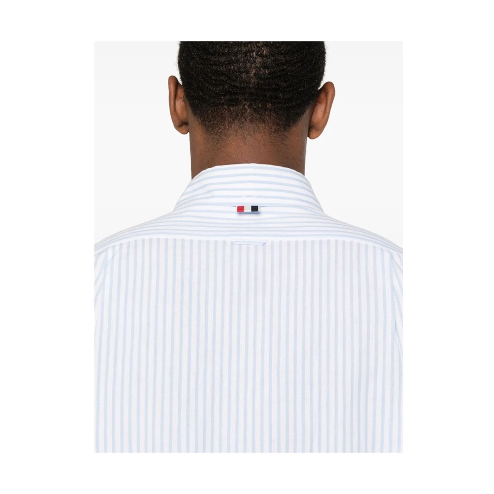 Thom Browne Verticaal Gestreept Katoenen Overhemd Blue Heren