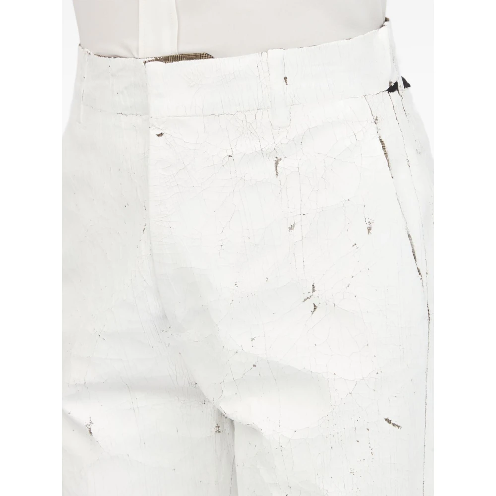 MM6 Maison Margiela Witte Broek met Verborgen Voorsluiting White Dames