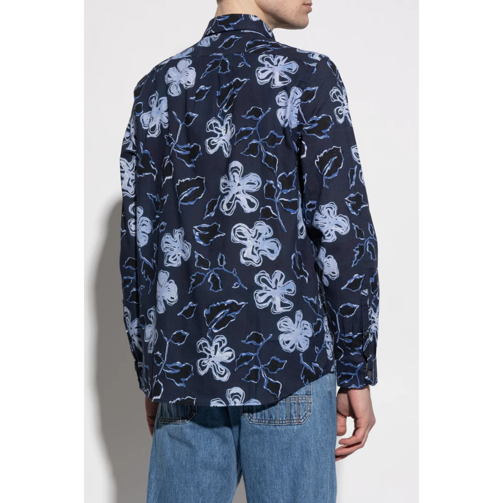 PS By Paul Smith Overhemd met bloemenpatroon Blue Heren