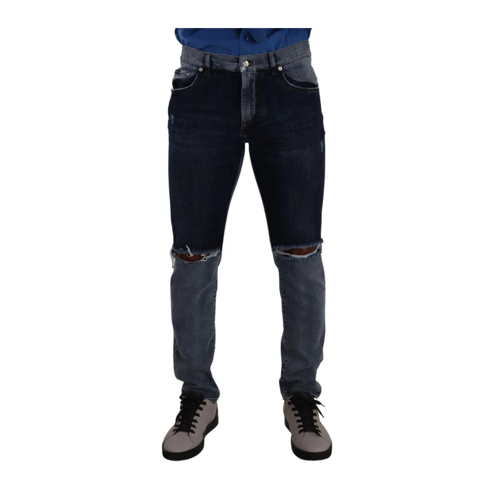 Dolce & Gabbana Men's Chic Slim Fit Tattered Denim