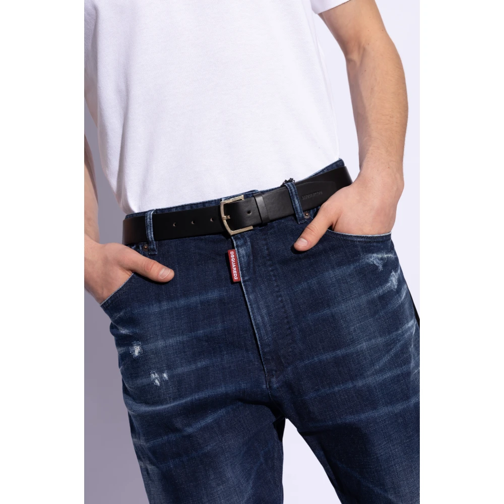 Dsquared2 Leren riem Black Heren