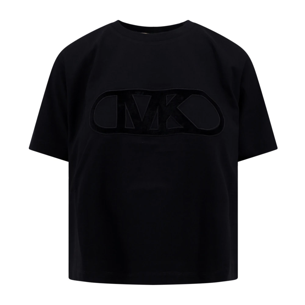 Michael Kors Organisch katoenen T-shirt met logo Black Dames
