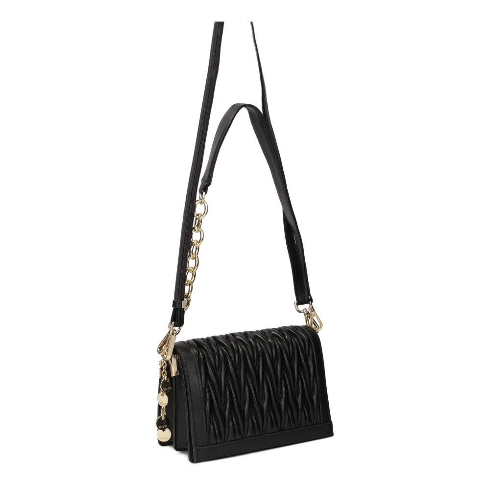 Kazar Zwarte handtas versierd met een plooi Black Dames