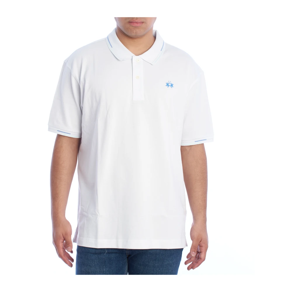 La Martina Men's White Regular Fit Short Sleeve Polo