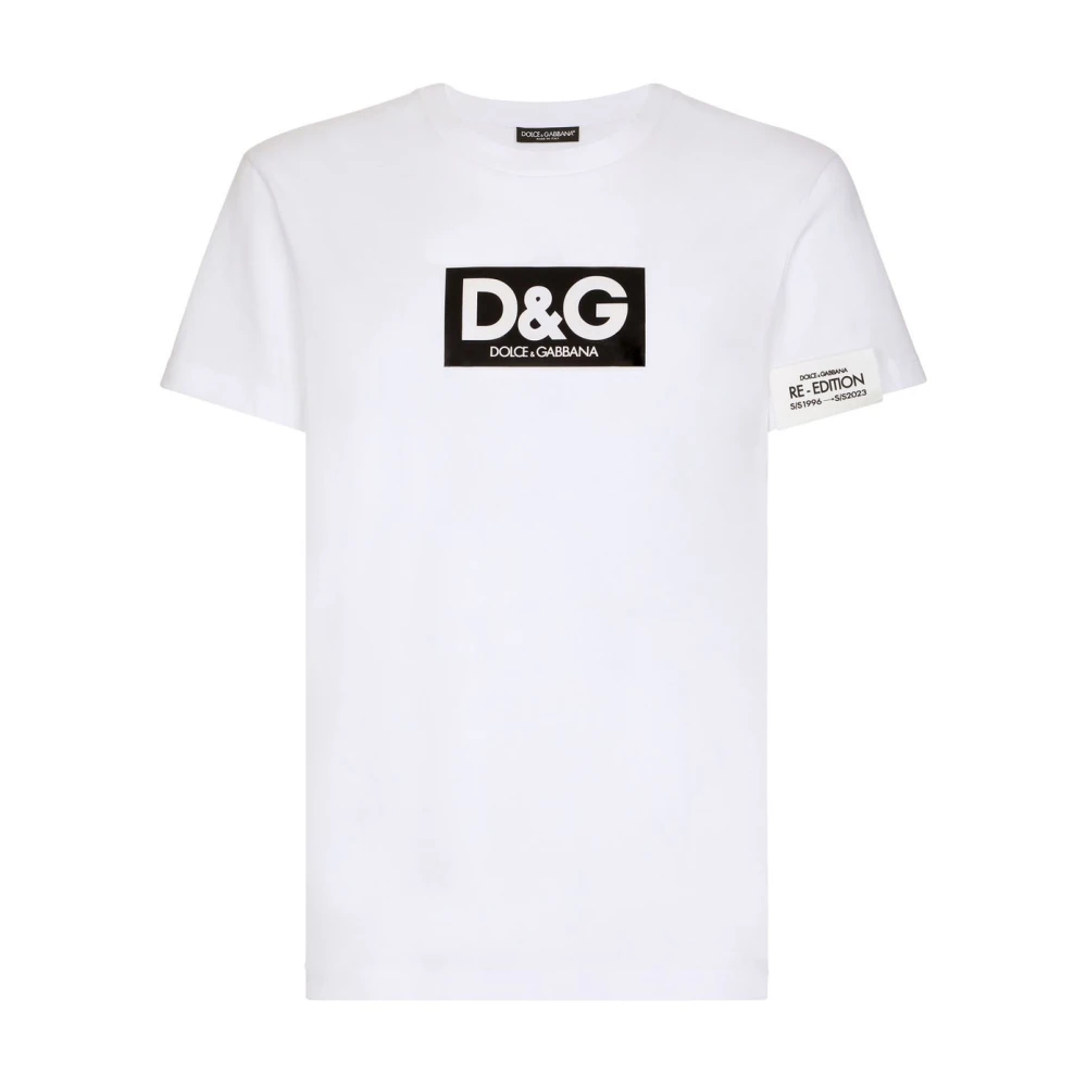 Dolce & Gabbana Logo Print Wit T-shirt White Heren