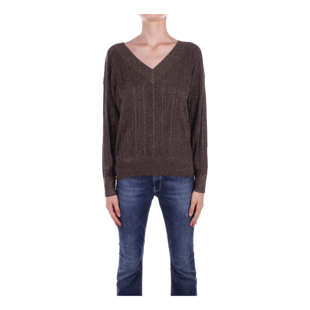 Liu Jo Bruine Sweater Collectie 1 Metallic Brown Dames