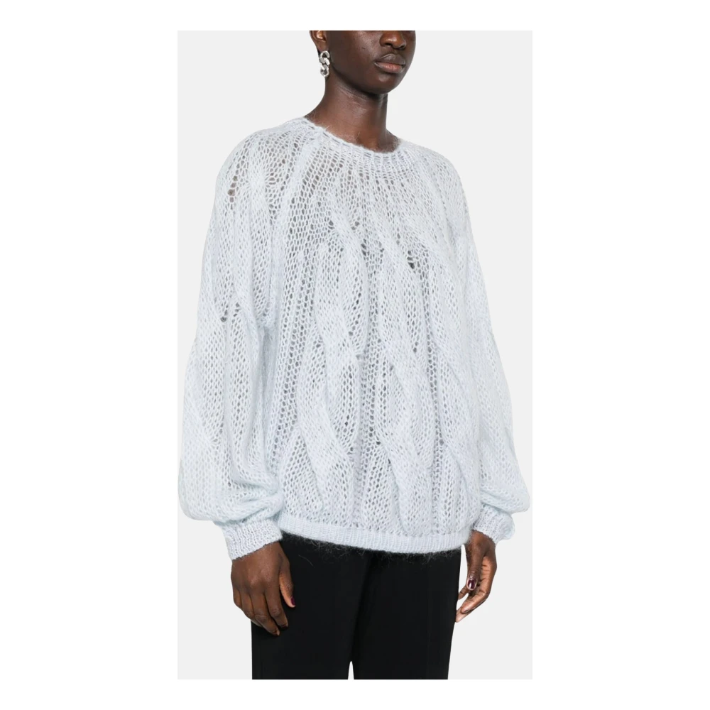 Forte Mohair gevlochten trui White Dames